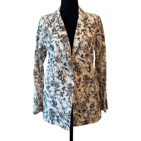 JOIE Black & White 100% Linen Blazer Size Small - Picture 1 of 6